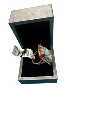 Kurt Geiger Stone Enamel Size 7 Cocktail Ring